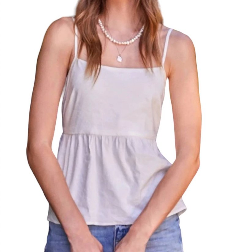 Tie Back Top In Off White - Off White