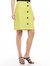 Vegan Leather A-Line Skirt In Lime