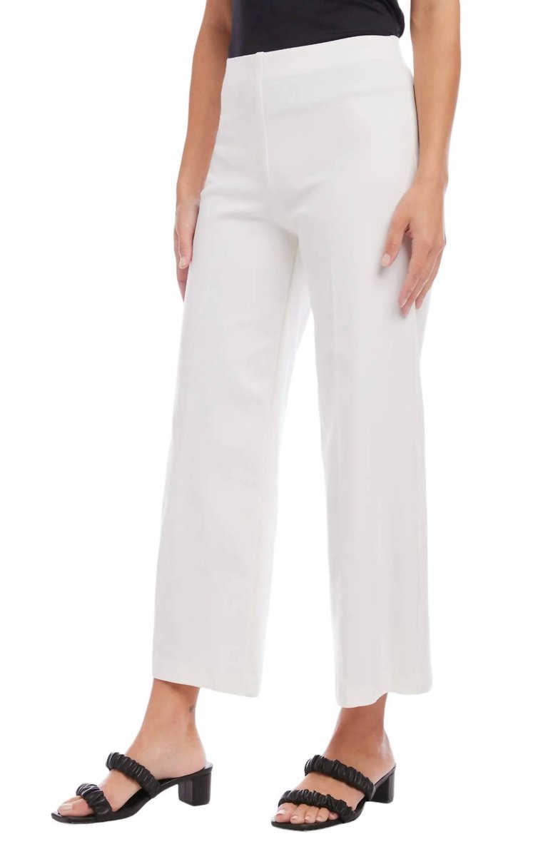 Wide-Leg Crop Pants In Off White