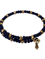 Mia Wrap Bracelet - Navy - Gold