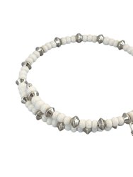 Mia Wrap Bracelet - White - Silver