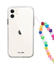 Neon Hearts Beaded Phone Charm