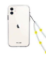 Smiley Pearl Beaded Phone Charm