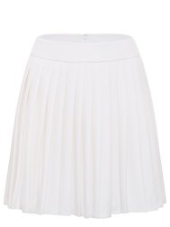 Alexis Silk Pleated Mini Skirt - Light Ivory