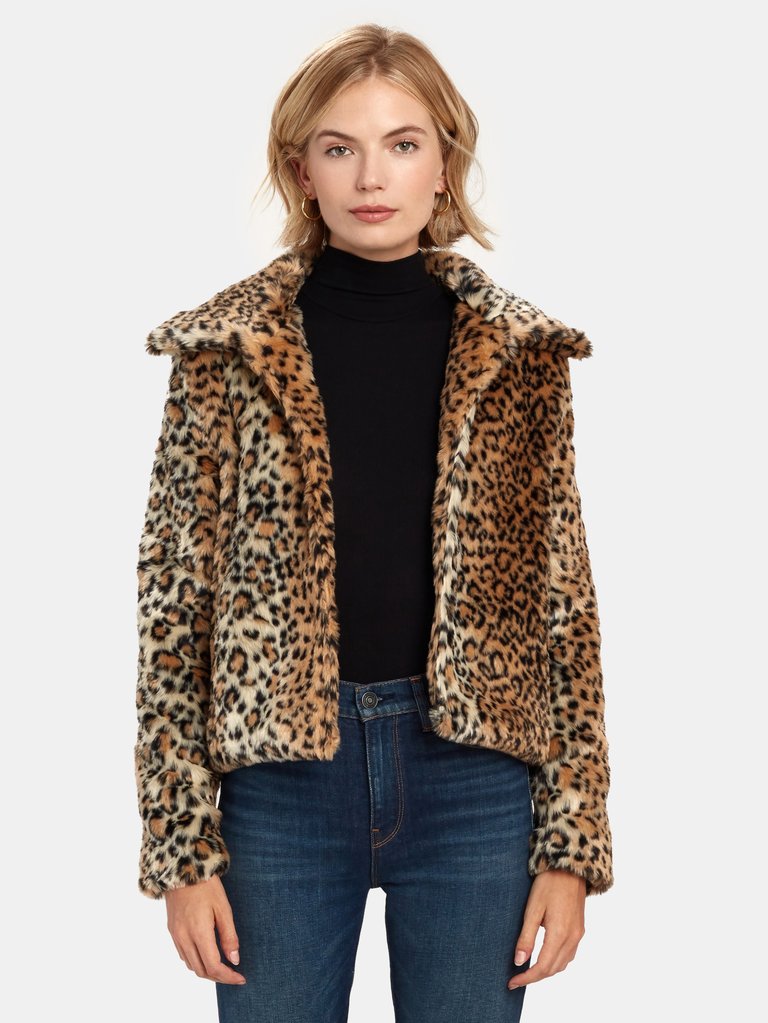 Louvre Crop Faux Fur Jacket