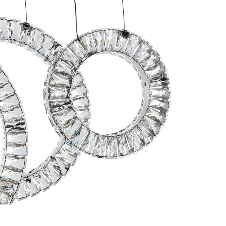 5 Hoop Crystal Progression Chandelier - Chrome