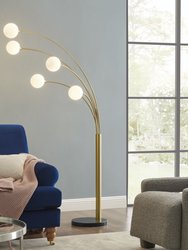 Anechdoche 5 Lights Gold and White Floor Lamp