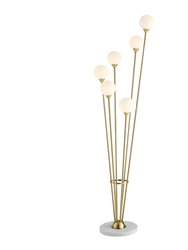 Anechdoche 6 Lights Gold And White Floor Lamp