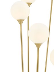 Anechdoche 6 Lights Gold And White Floor Lamp
