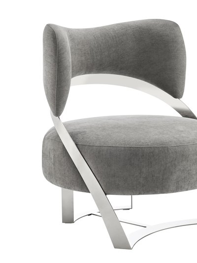 Finesse Decor Aura Modern Accent Chair - Gray And Chrome product