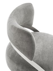 Aura Modern Accent Chair - Gray And Chrome