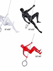 Black, Red, & White Wall Sculpture Climbing Set
