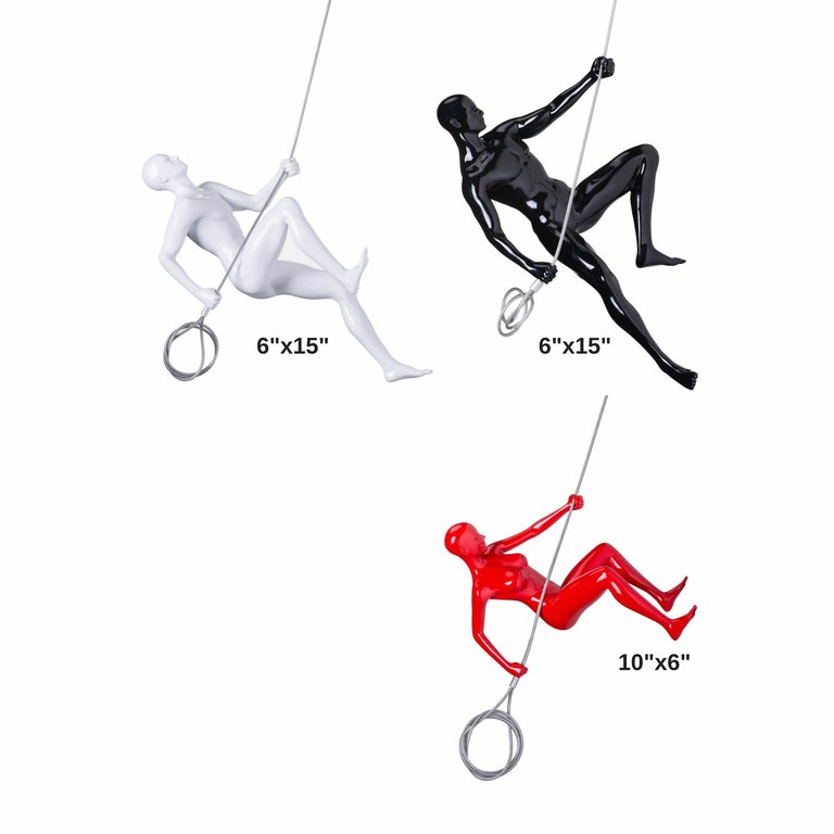 Black, Red, & White Wall Sculpture Climbing Set