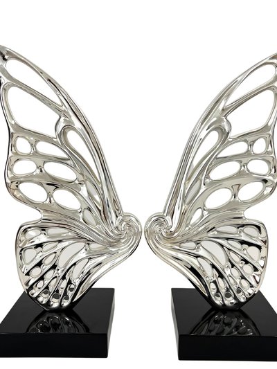 Finesse Decor Butterfly Wings Chrome Sculpture product