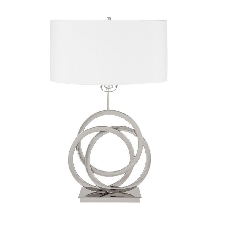 Chrome Circles Table Lamp With 1 Light And USB Charger