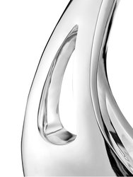 Chrome Sail Floor Sculpture With White Stand, 70" Tall