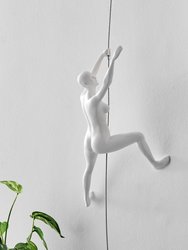 Climbing Couple Set Of Two Wall Sculptures - Matte White & Chrome