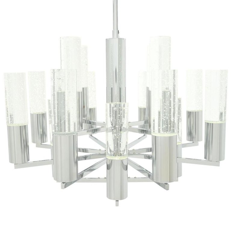 Crystal Cylinders Chandelier, Dimmable 16 Lights