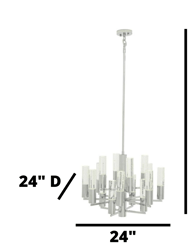 Crystal Cylinders Chandelier, Dimmable 16 Lights