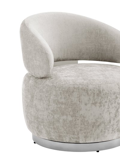 Finesse Decor Elegant Swirl Swivel Accent Chair - Gray And Chrome product