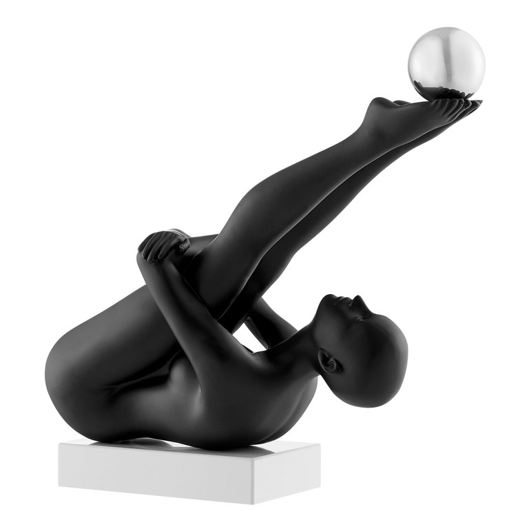 Francine Doll Sculpture // Matte Black And Steel