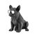 French Bulldog Sitting Sculpture - Chrome & Black