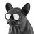 French Bulldog Sitting Sculpture - Chrome & Black