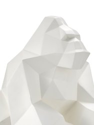 Geometric Ape Sculpture - Matte White