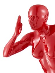 Glossy Red Wall Sculpture Runner 13" Woman