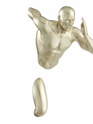 Gold Wall Runner 13" Man Sculpture - Gold