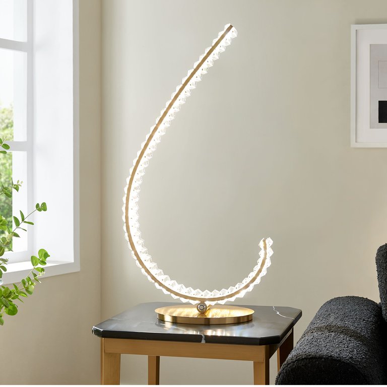 Grace Crystal 16W Table Lamp // Touch & Dimmable (R Gold)