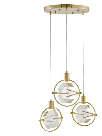 Finesse Decor Hollywood Cube 3 Light Pendant - Gold product
