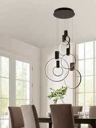 Hong Kong LED Circular Chandelier - Matte Black