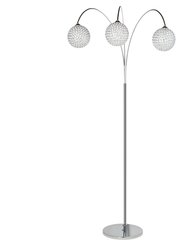 Horizontal Crystal Spheres Floor Lamp - 3 Light