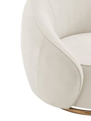 Ivory Swing Luxury Swivel Accent Chair - Ivory And Brushed Gold