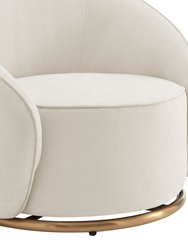 Ivory Swing Luxury Swivel Accent Chair - Ivory And Brushed Gold