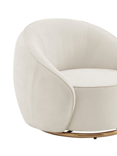 Finesse Decor Ivory Swing Luxury Swivel Accent Chair - Ivory And Brushed Gold product