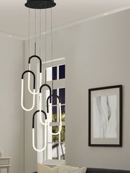 LED Five Clips Chandelier - Matte Black