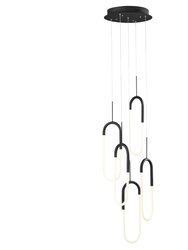 LED Five Clips Chandelier - Matte Black