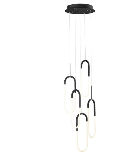 Finesse Decor LED Five Clips Chandelier - Matte Black product