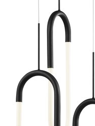 LED Three Clips Chandelier - Matte Black