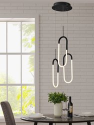 LED Three Clips Chandelier - Matte Black