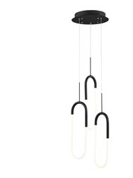 LED Three Clips Chandelier - Matte Black