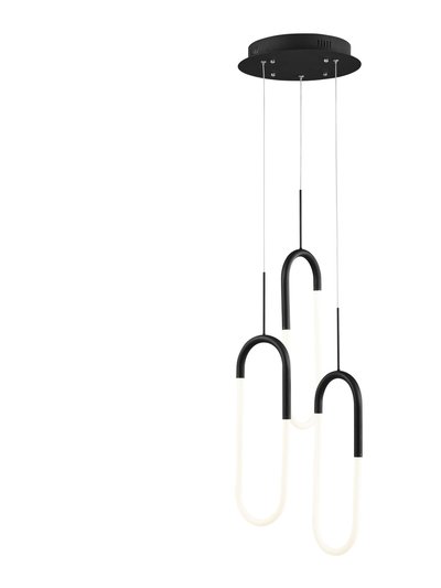 Finesse Decor LED Three Clips Chandelier - Matte Black product