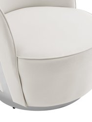 Luxe Elegance Swivel Accent Chair With Chrome Back Detail