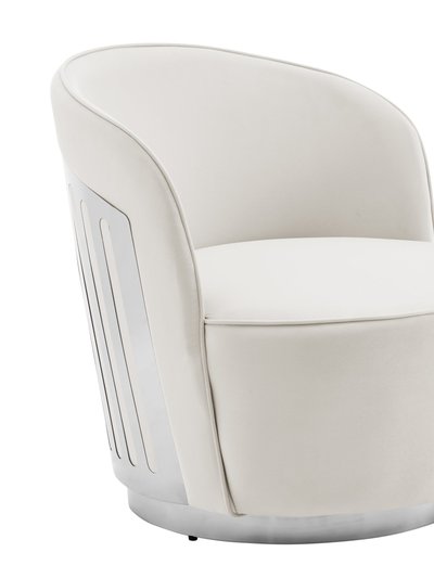 Finesse Decor Luxe Elegance Swivel Accent Chair With Chrome Back Detail product