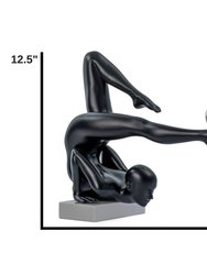 Margaux Doll Sculpture - Matte Black And Steel