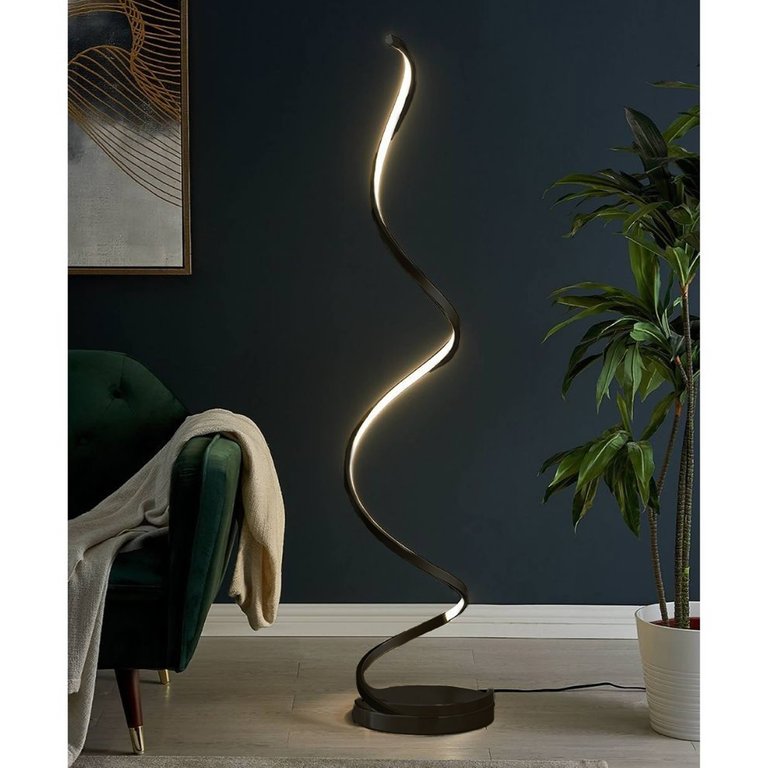 Modern Spiral LED 61" Black Floor Lamp Dimmable Led Strip