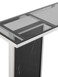 Monolith Chic Marble Console Table - Black