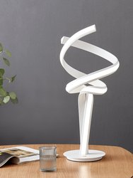 Munich White LED Table Lamp With Natural White LED Strip & Touch Dimmer